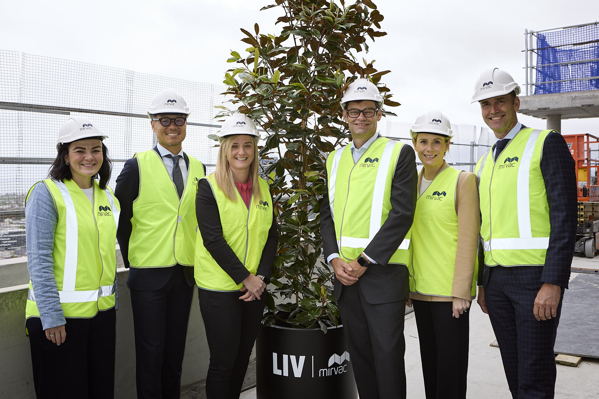 Campbell Hanan CEO and Managing Director Mirvac at the LIV Aston Topping out with the LIV Team
