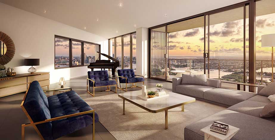St Leonards Square by Mirvac living room