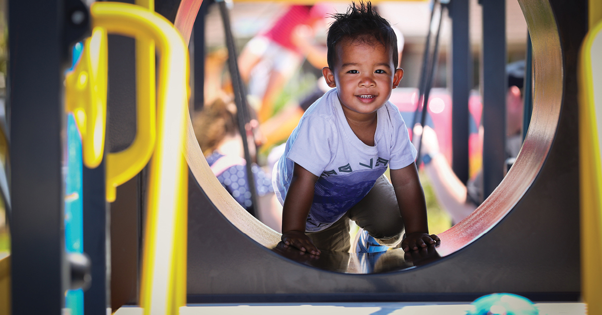 Boy in Play Gym