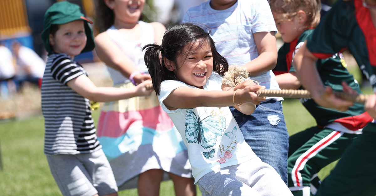 Girl Playing Tug of War