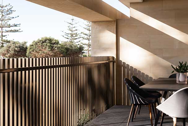 Prima apartment balcony at Latitude Leighton Beach