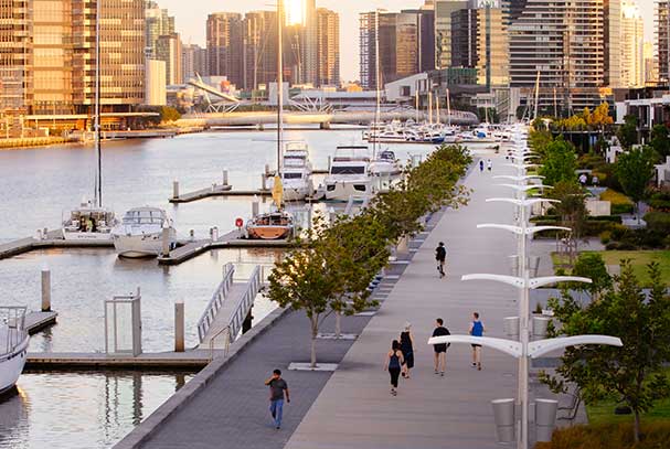 People walking at Yarra's Edge Victoria