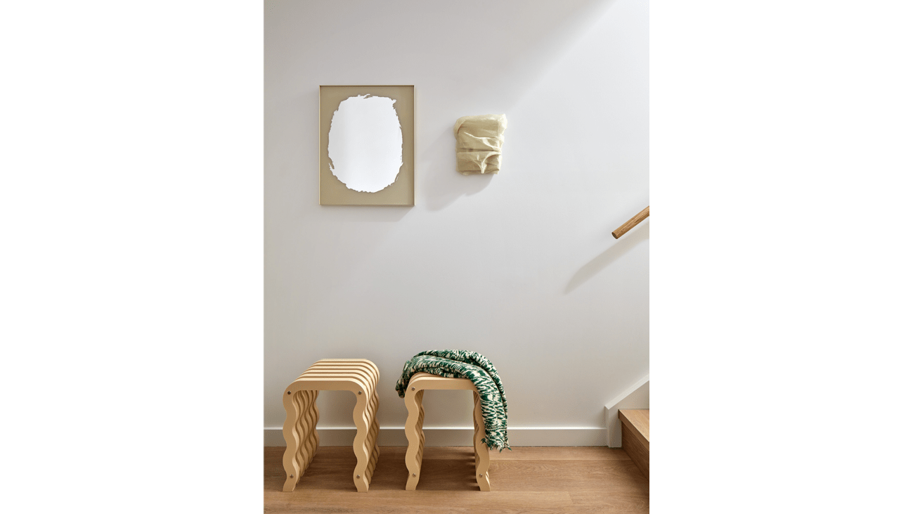 Nori Stools by CYCL, Mini Void Mirror by Joshua Space