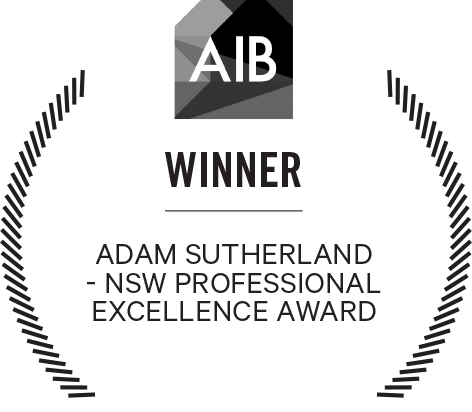 AIB Adam Sutherland NSW Professional Excellence award logo