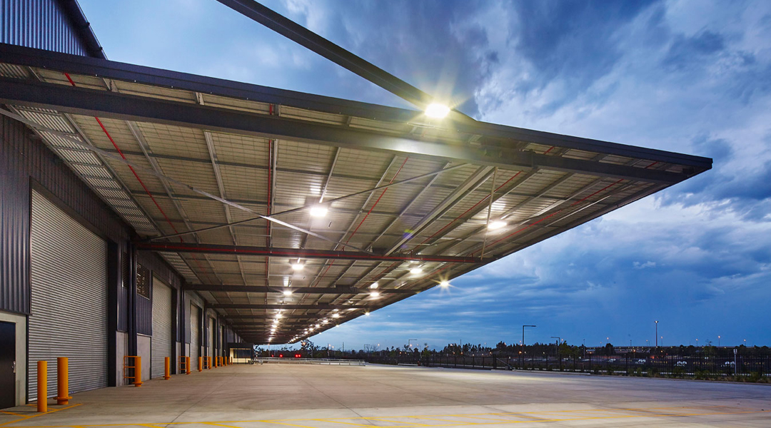 Large awning at Calibre Industrial Park