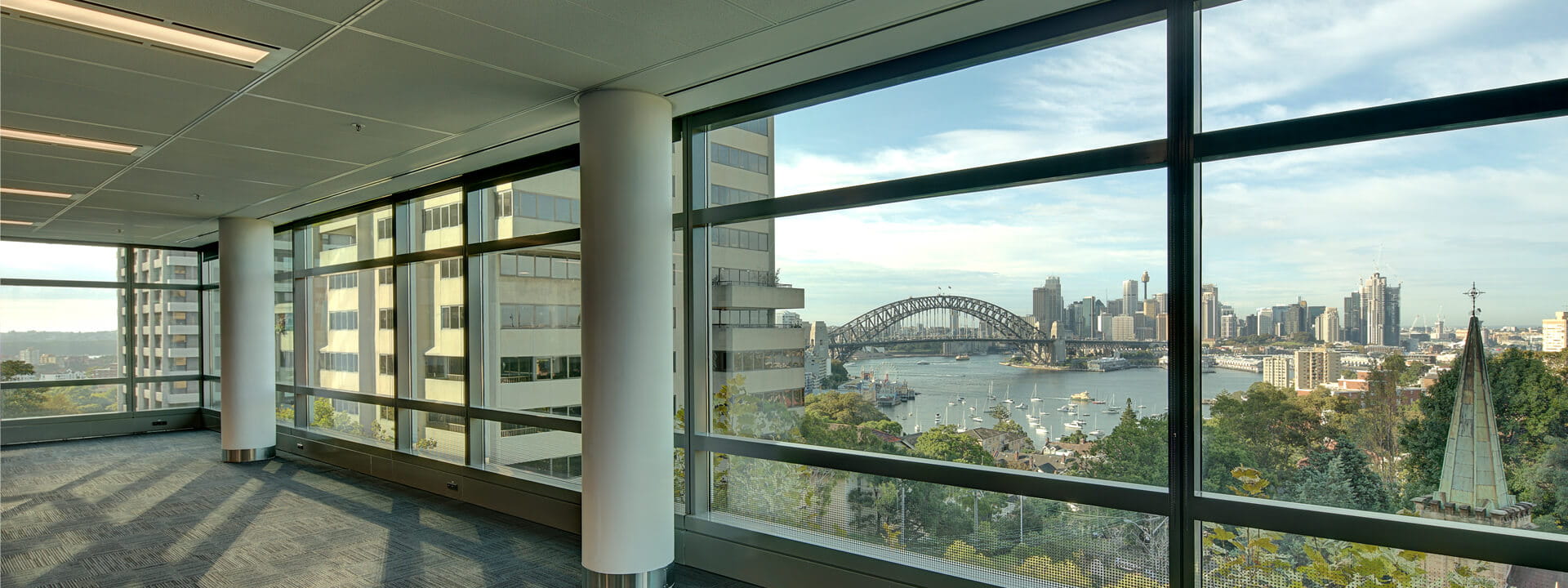 view to Harbour Bridge from the office building