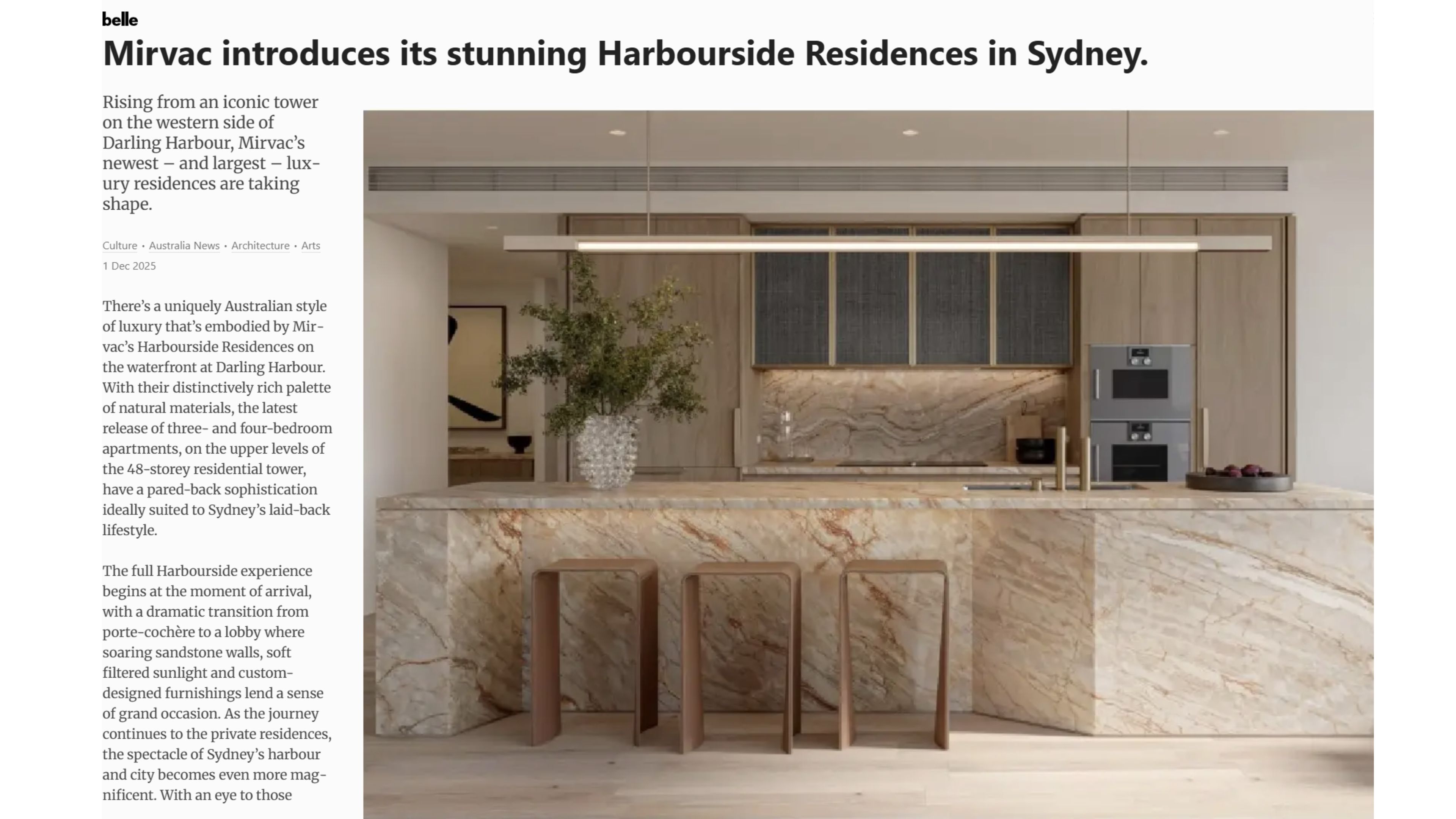 Belle Article image - Harbourside Residences