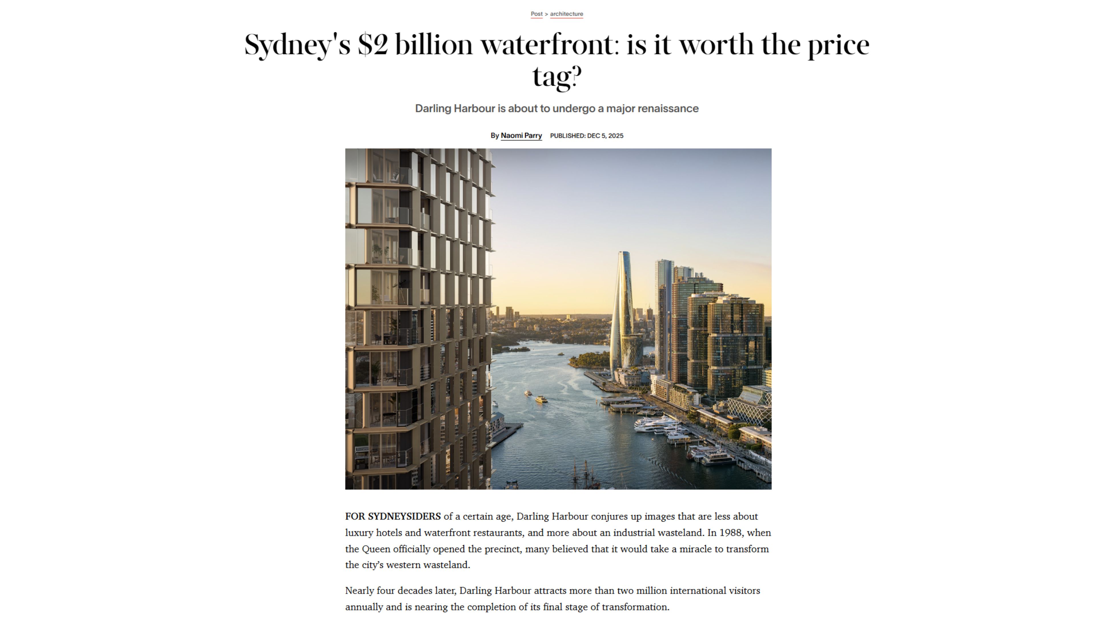 Esquire Advertorial image - Harbourside Residences