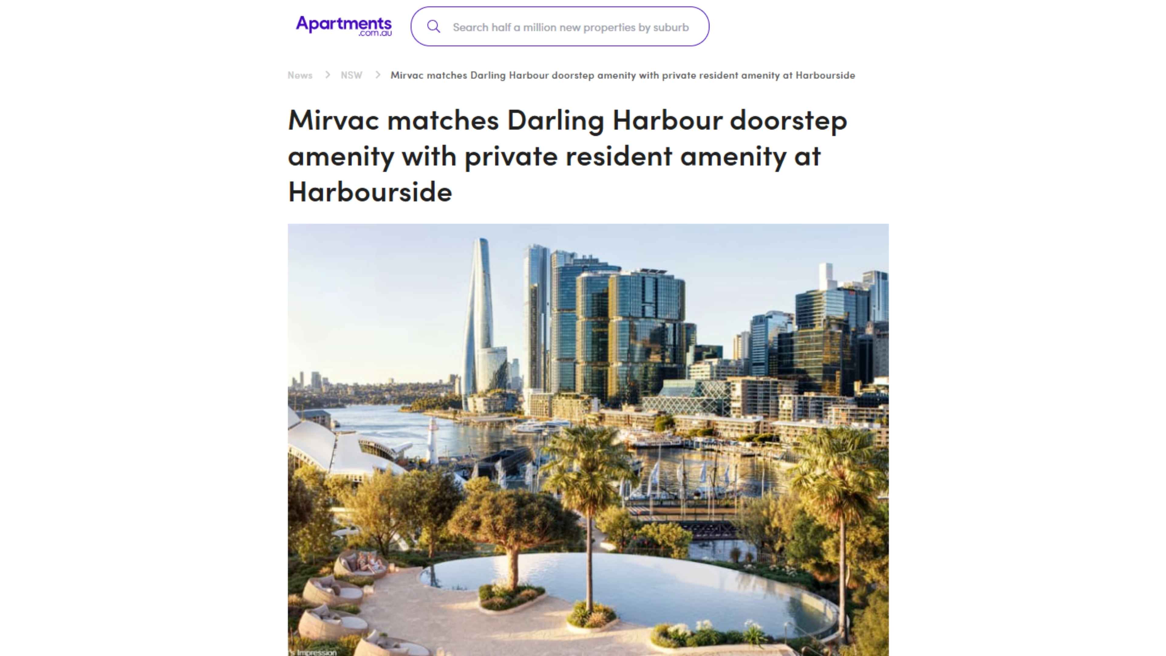 Apartments.com.au Article image - Harbourside Residences