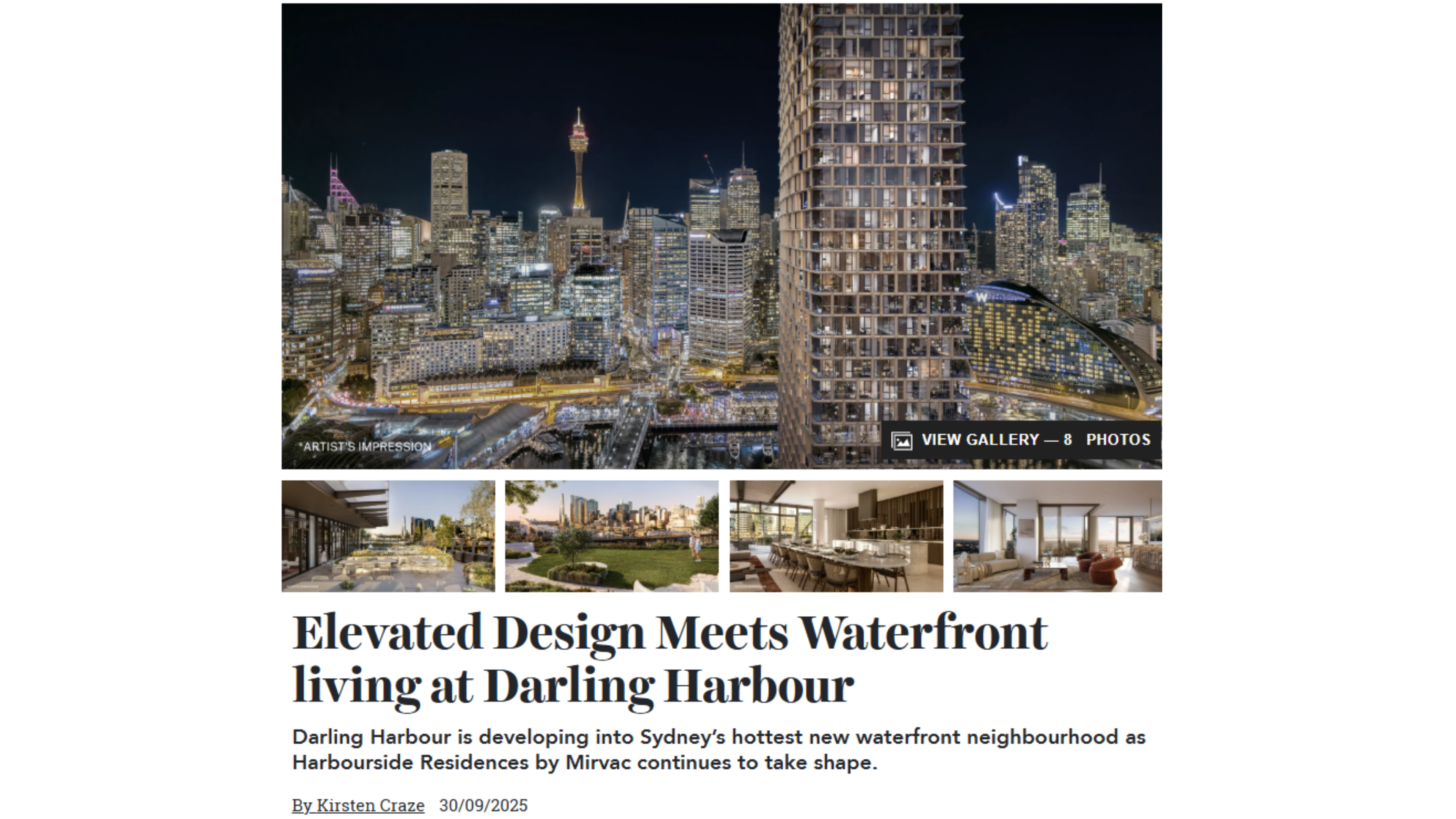 Robb Report article image - Harbourside Residences