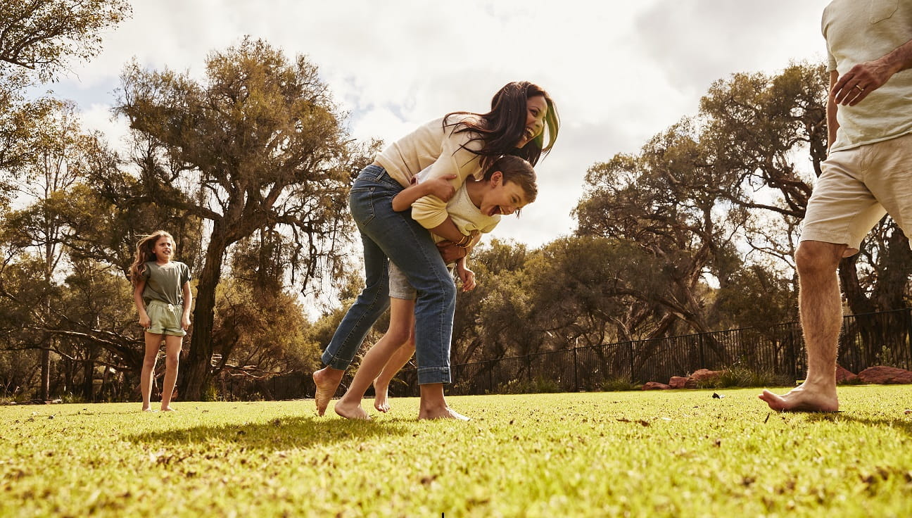 Happy family at the park