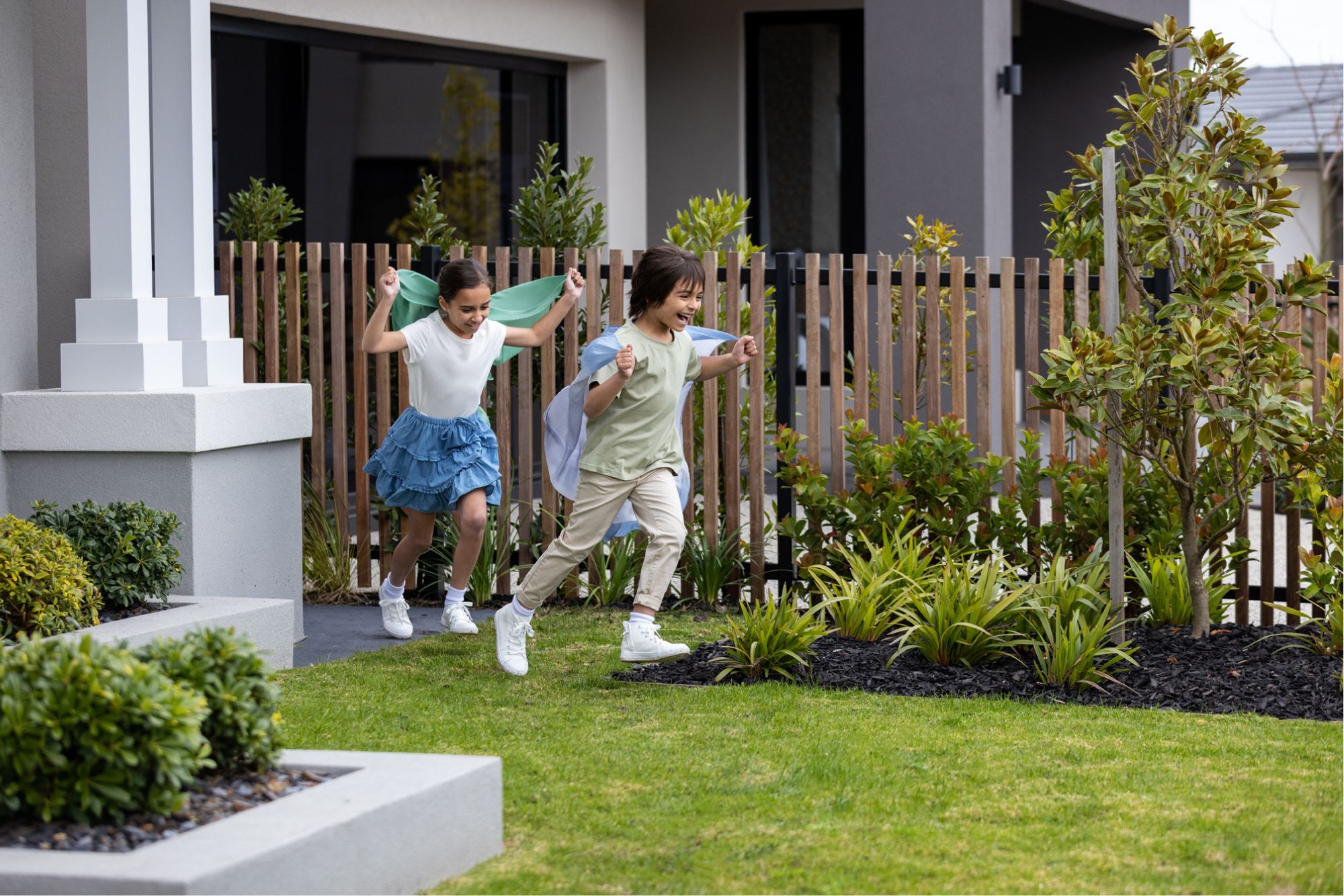 Children running outside