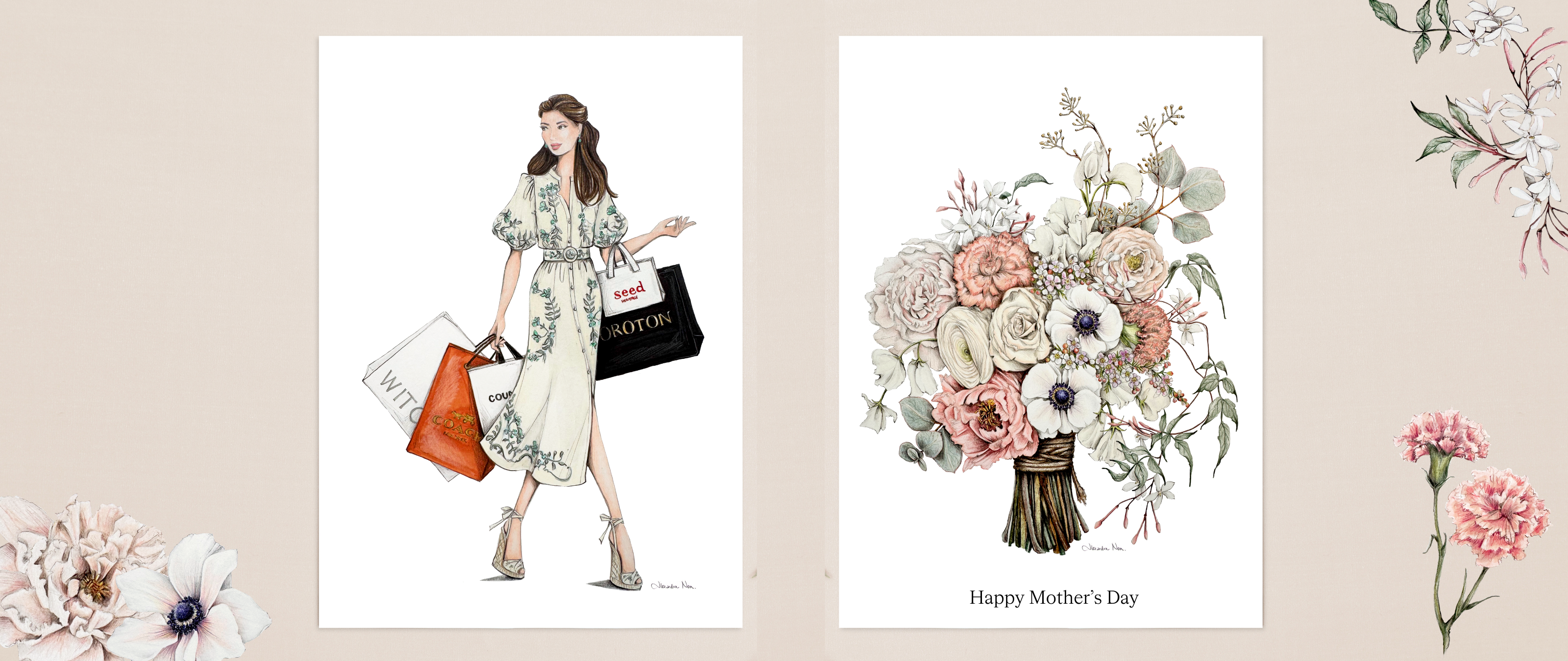 Mother's Day | Complimentary Bespoke Illustrated Card