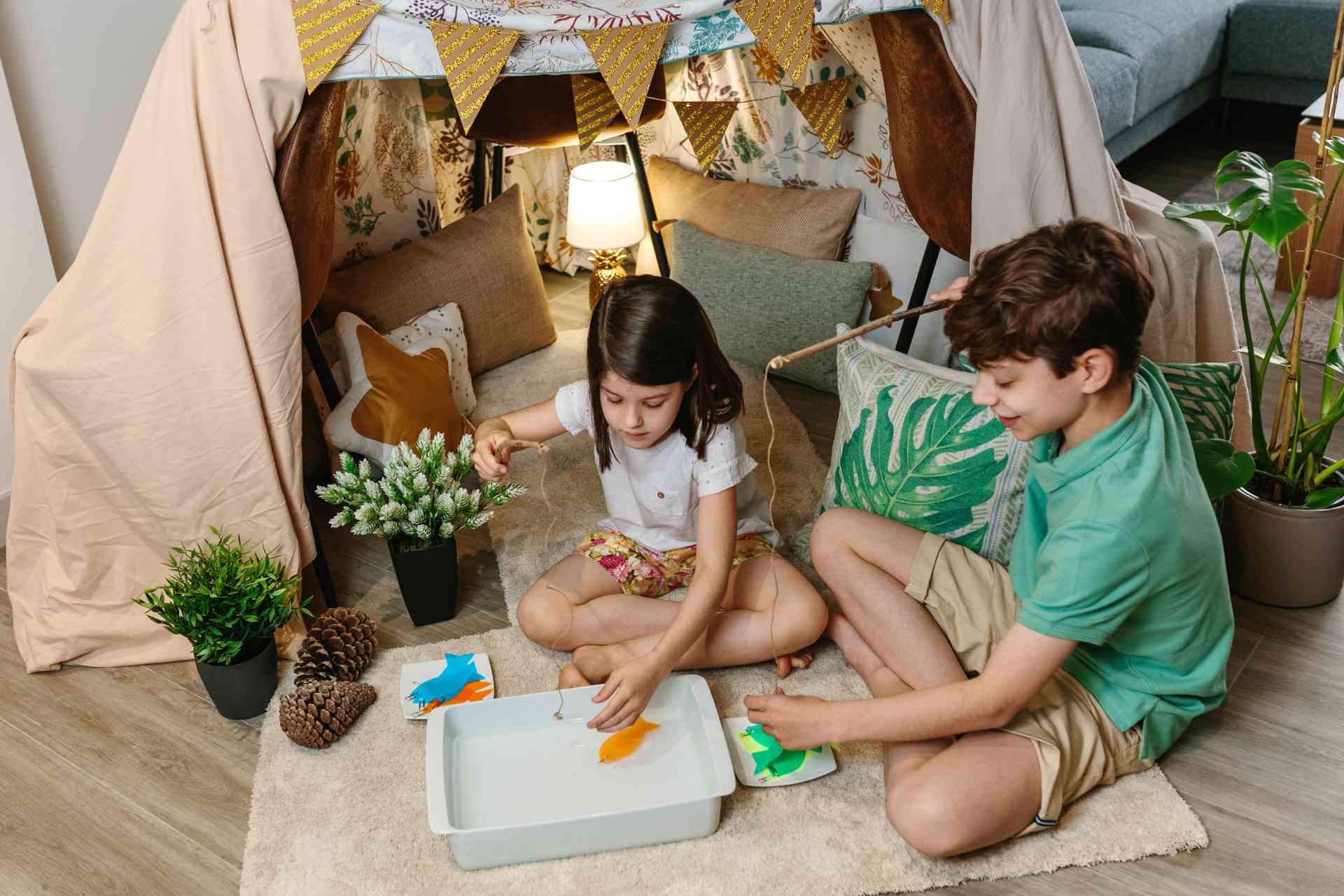 School holidays activities idea - indoor camping